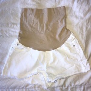 Articles of society white maternity shorts